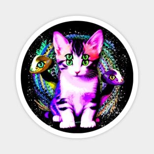 Kitty Cat Psychic Aesthetics Surreal Art Magnet